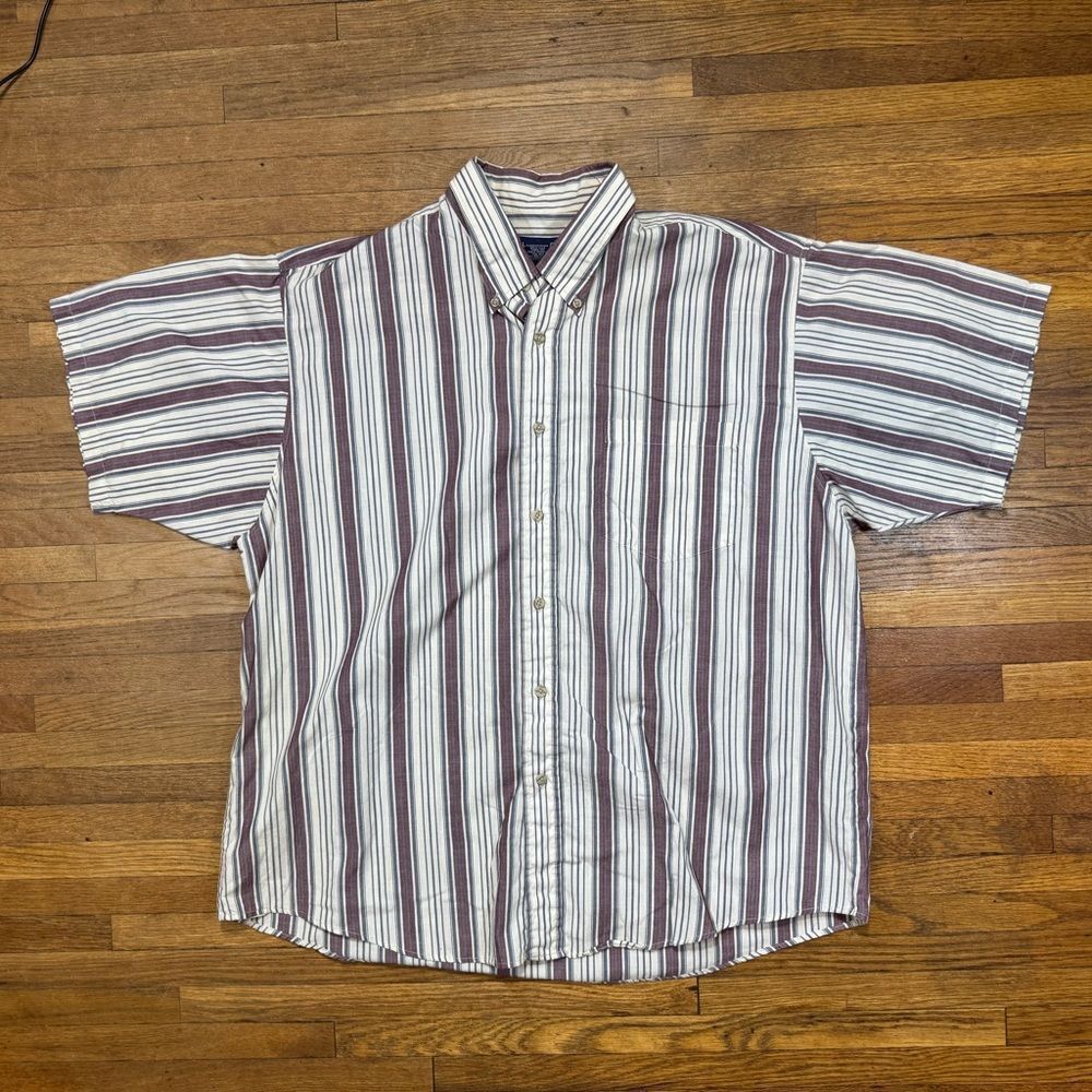 Vintage America Men's Striped Shirt - Brown and White